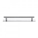 M Marcus Heritage Brass Stepped Design Cabinet Pull with Plate 160mm Centre to Centre